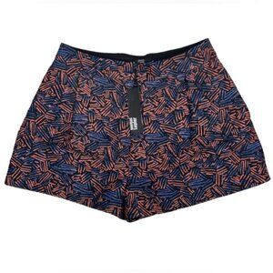 NWT MARKUS LUPFER UK🇬🇧Made Pleated Textured‎ Pockets Shorts Shiny Print MEDIUM